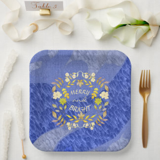 GOLDEN MERRY AND BRIGHT personalised Paper Plate
