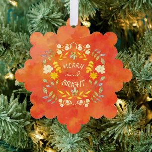 GOLDEN MERRY AND BRIGHT personalised Tree Decoration Card