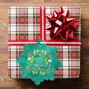 GOLDEN MERRY AND BRIGHT personalised Tree Decoration Card