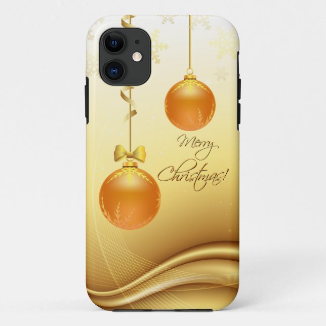 Golden Merry Christmas Case-Mate iPhone Case (Back)