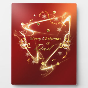 golden merry christmas dad plaque