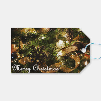 Golden Merry Christmas Gift Tags