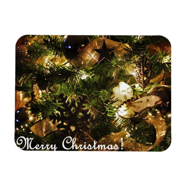 Golden Merry Christmas Magnet (Horizontal)