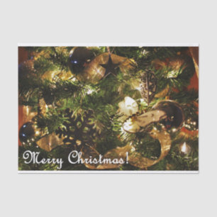 Golden Merry Christmas Tissue Paper
