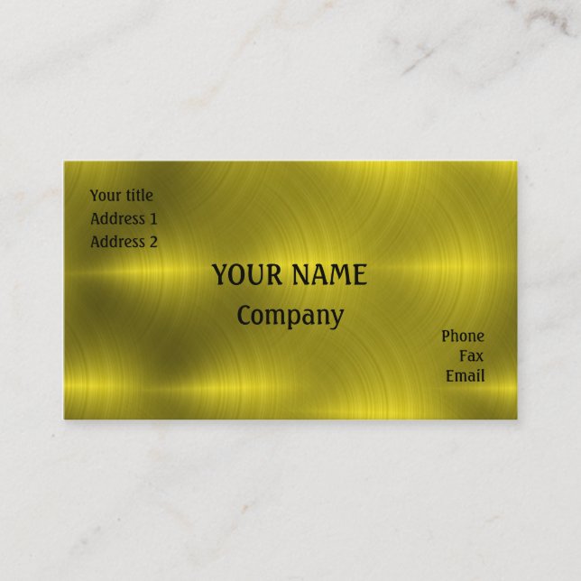 Golden metal business card (Front)