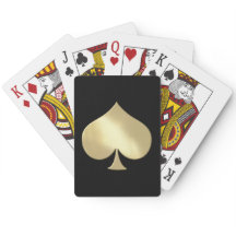 Golden Metal Spade Poker Playing Cards