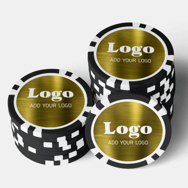 Golden Metal Style Custom Business Logo Casino Poker Chips (Stack)