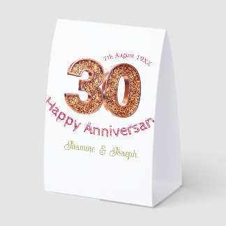 Golden Metallic 30th Happy anniversary add name