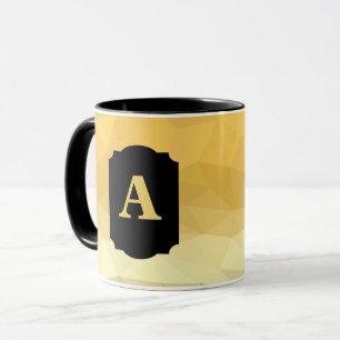Golden metallic black personalised monogram  mug