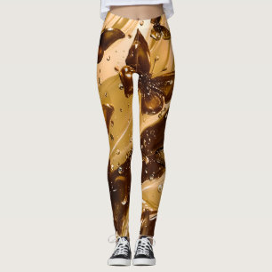 Golden Metallic Butterfly Glam Abstract Leggings