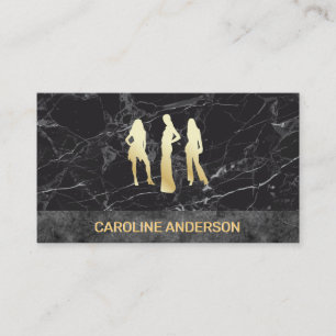 Golden Metallic Models Black Marble Colour Block Business Card