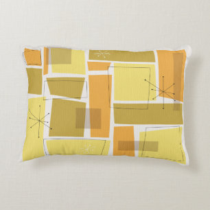 Golden Mid Century Modern Decorative Pillow
