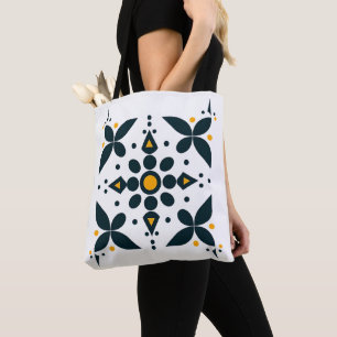 Golden Midnight Abstract Tote Bag