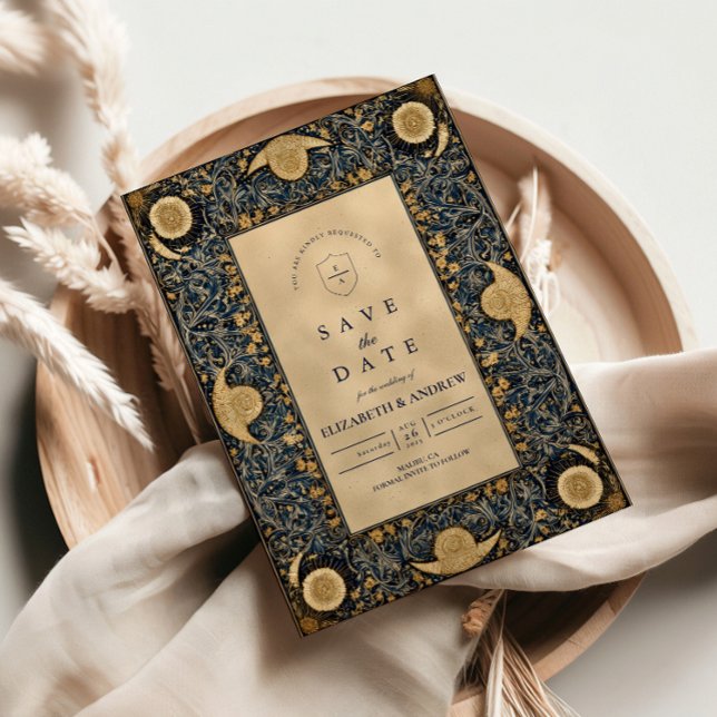 Golden Midnight Celestial Wedding RSVP Card (Creator Uploaded)