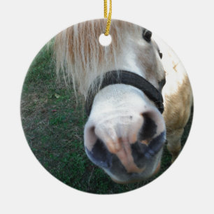 Golden Miniature Horse Ceramic Tree Decoration