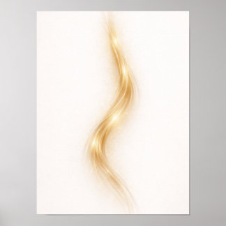 Golden Minimal Flow III Wall Art – Elegant Gold