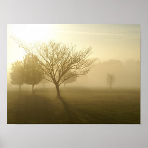 Golden Misty Morning Sunrise in the Ozarks Poster