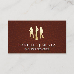 Golden Models Logo   Brown Leather Business Card