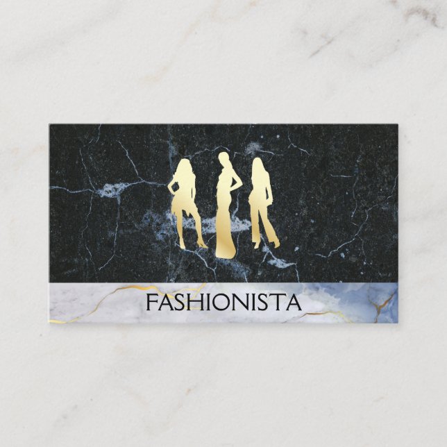 Golden Models | Marble Business Card (Front)