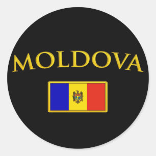 Golden Moldova Classic Round Sticker