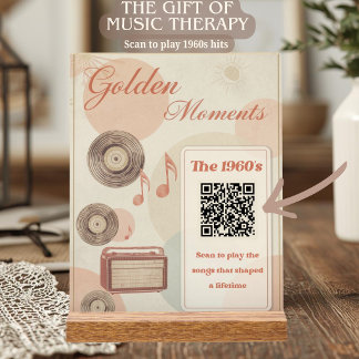 Golden Moments 60s Music Therapy QR Gift Acrylic Sign