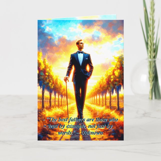  Golden Moments – Father’s Day Vineyard Sunrise Card (Front)