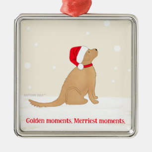 Golden Moments. Merriest Moments Dog Christmas Metal Tree Decoration