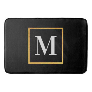 Golden Monogram Bath Mat