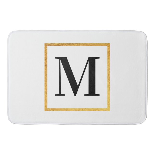Golden Monogram Bath Mat (Front)