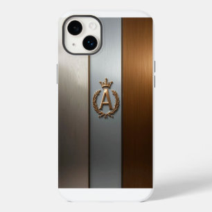 Golden Monogram Emblem A iPhone 14 Plus Case