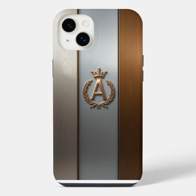 Golden Monogram Emblem A iPhone Case (Back)