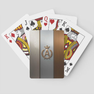 Golden Monogram Emblem A Playing Cards