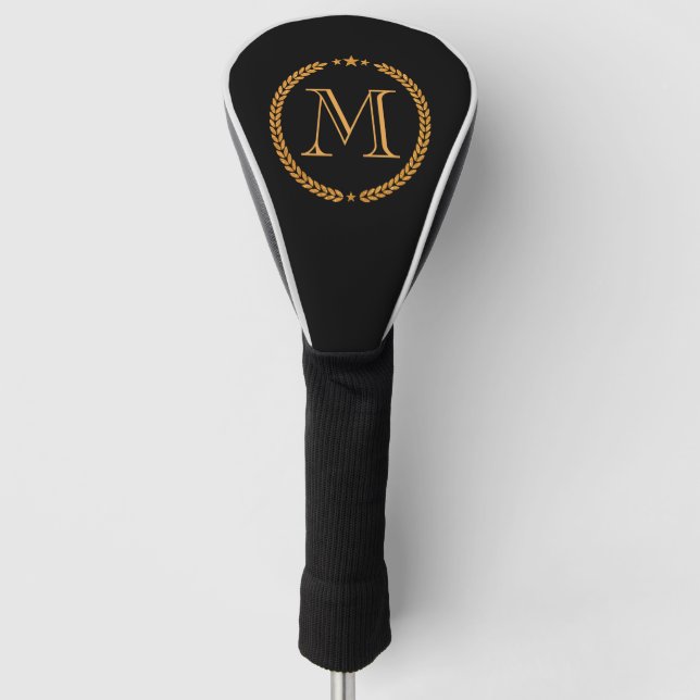 Golden Monogram Golf Head Cover (Front)