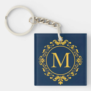 Golden Monogram M Luxury Personal Style Gift ✨ Key Ring