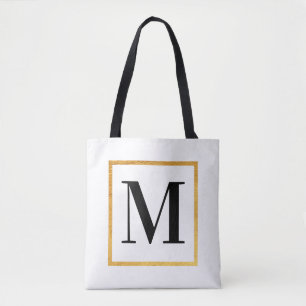 Golden Monogram Tote Bag
