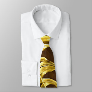 Golden monstera Neck Tie