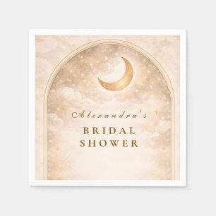 Golden Moon Arch Celestial Bridal Shower Napkin