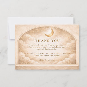 Golden Moon Arch Celestial Bridal Shower Thank You Card