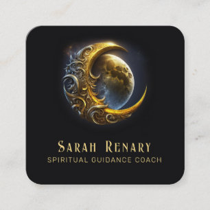 Golden Moon Astrology Teacher Coach Spiritual Square Business Card
