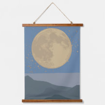 Golden Moon Over Tranquil Mountains