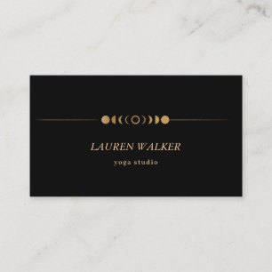 Golden Moon Phases Yoga Studio Business Card
