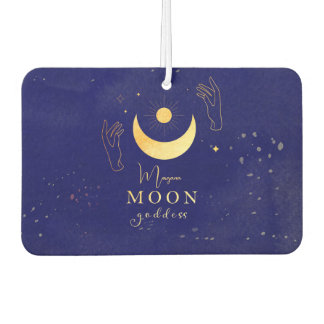 Golden Moon With Hands Personalized Car Air Freshener