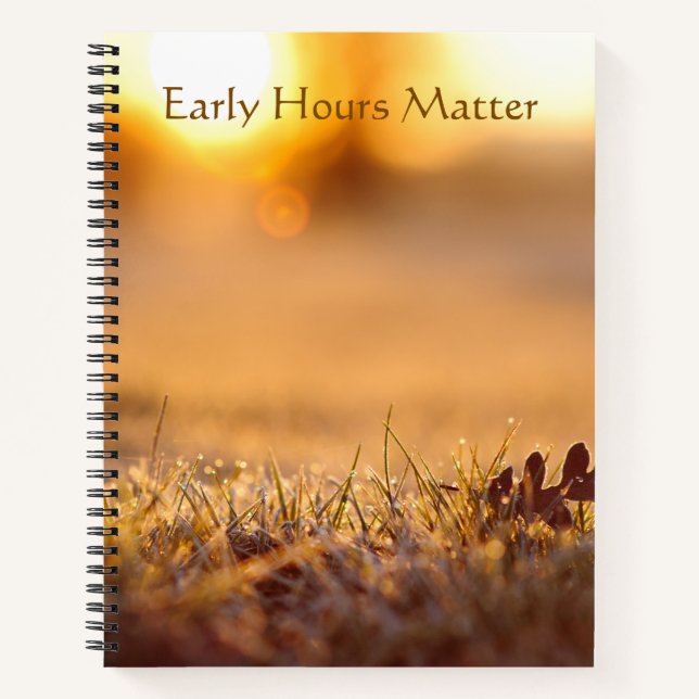 Golden Morning Dew Macro Nature  Notebook (Front)