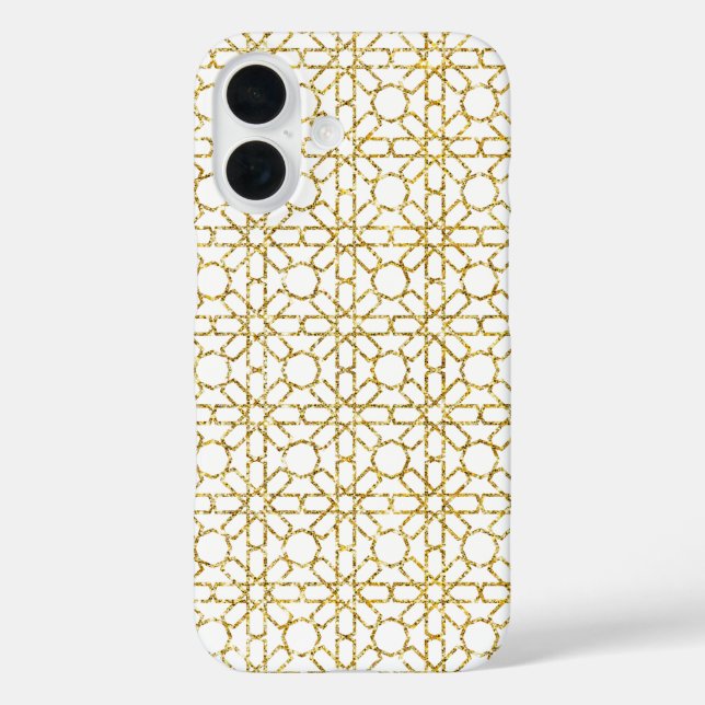 Golden Moroccan Zellige Pattern Art (Zelij) Case-Mate iPhone Case (Back)