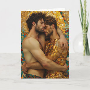 Golden Mosaic Embrace Card