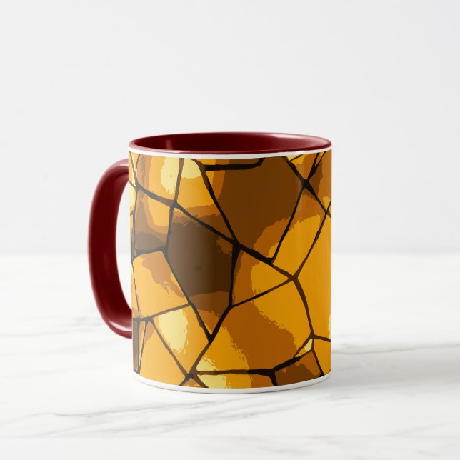 Golden Mosaic Glass Art Mug (Front Left)