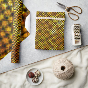 Golden Mosaic Pattern Gift Wrapping Paper