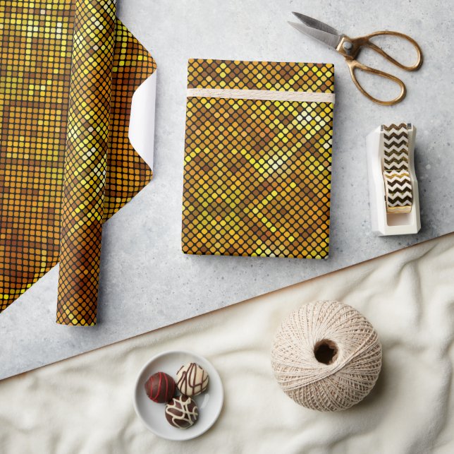 Golden Mosaic Pattern Gift Wrapping Paper (Crafts)