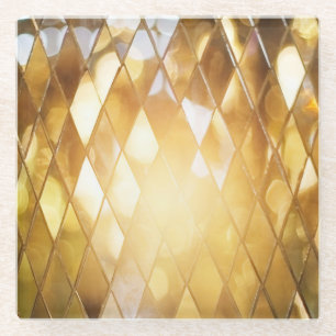 Golden Mosaic: Shining Glass Effect. Coaster