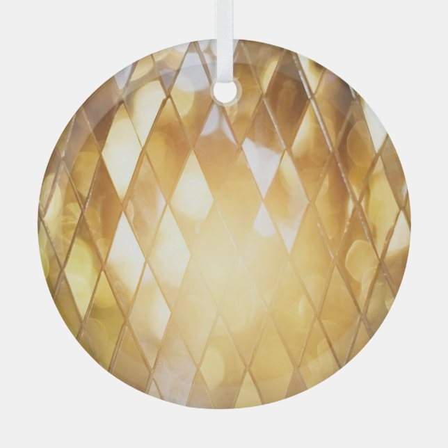 Golden Mosaic: Shining Glass Effect. Tree Decoration (Front)